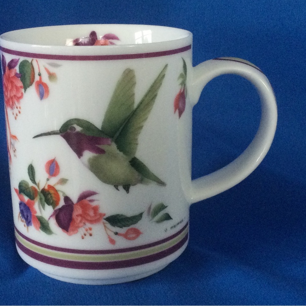Valerie Pfeiffer Hummingbird Porcelain Tea Coffee Mug Vintage 2000 Mother's Day